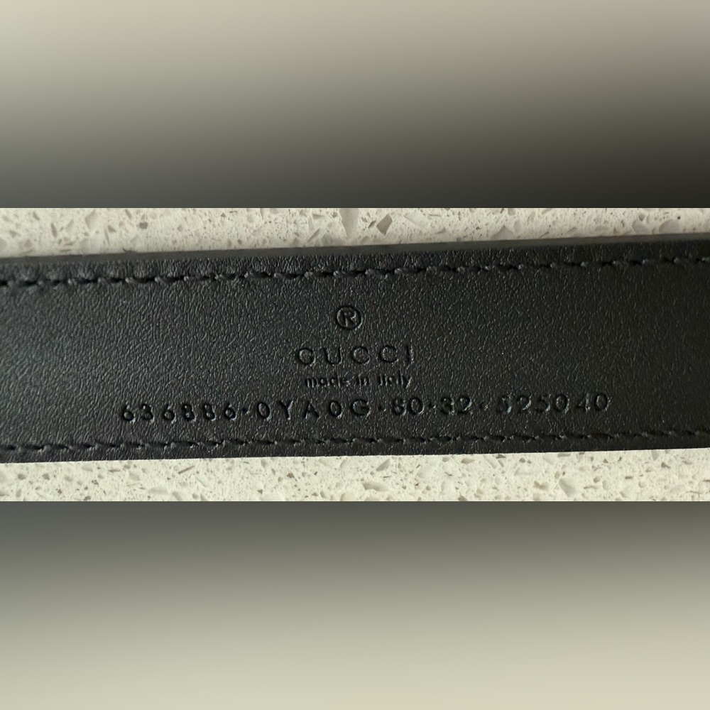 Gucci GG Black Leather Belt 80cm/ 31.5” x 1” - Picture 3 of 4